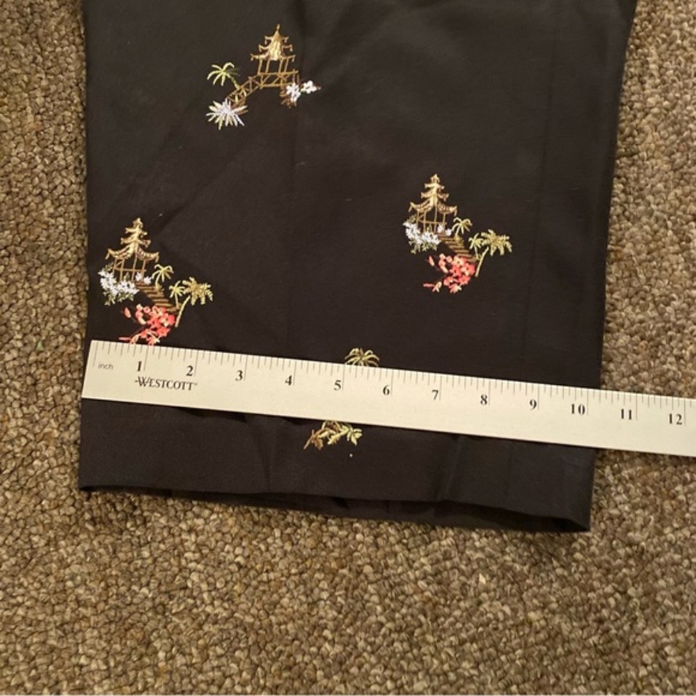 Talbots Black Floral Embroidered Pants - Picture 4 of 11